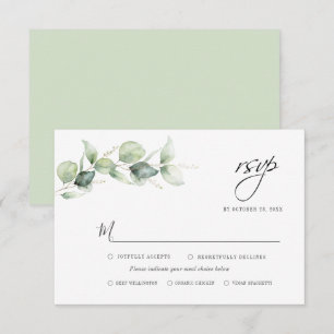 Eucalyptus Greenery Foliage Minimalist Bröllop OSA Kort