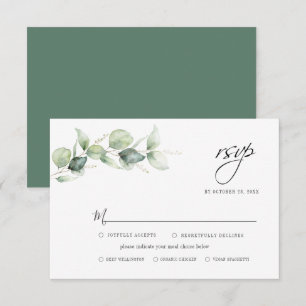 Eucalyptus Greenery Foliage Minimalist Bröllop OSA Kort