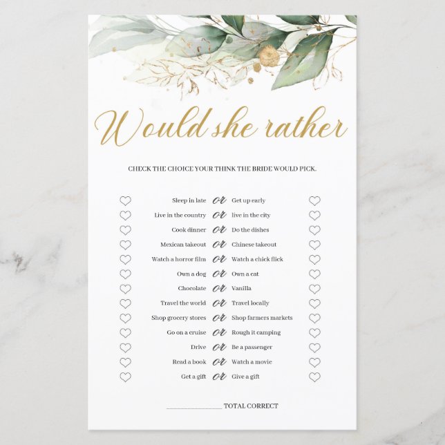 Eucalyptus greenery foliage Skulle hon hellre byta (Framsida)