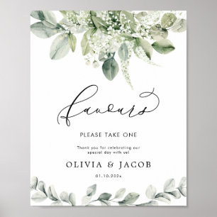 Eucalyptus Greenery Foliage Wedding Favors-tecken Poster