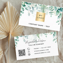 Eucalyptus greenery forest fern QR-logotyp Visitkort