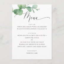 Eucalyptus Greenery Garden Wedding. Elegant Script