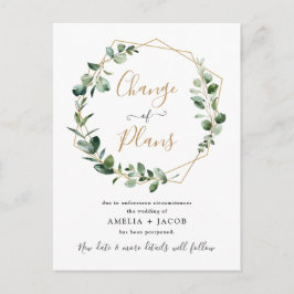 Eucalyptus Greenery Geometric Change of Plans Vykort