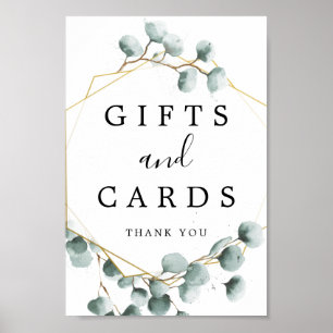 Eucalyptus Greenery Gifts and Cards Sign Poster