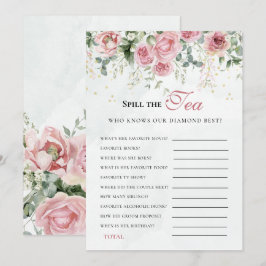 Eucalyptus Greenery Gold Leaves Bridal Shower game Inbjudningar