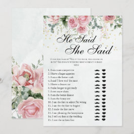 Eucalyptus Greenery Gold Leaves Bridal Shower game Inbjudningar