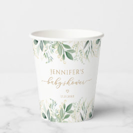 Eucalyptus Greenery Guld Baby Shower