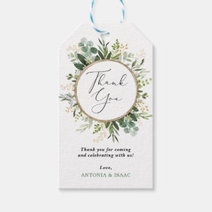 Eucalyptus Greenery Guld Bröllopsfest Favors Presentetikett