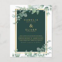 Eucalyptus Greenery Guld Emerald Bröllop QR CODE F