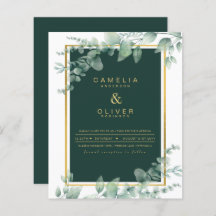 Eucalyptus Greenery Guld Emerald Bröllop QR CODE I