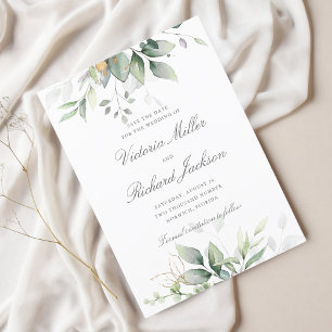 Eucalyptus Greenery Guld Löv Elegant bröllop Spara Datumet