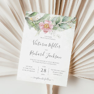 Eucalyptus Greenery Guld Lövs Botaniska Bröllop Inbjudningar