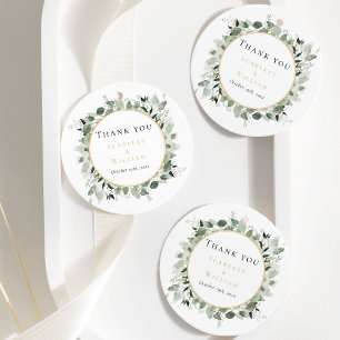 Eucalyptus Greenery Guld Sage Bröllop Tack Gåvor Etiketter