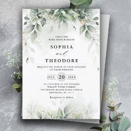 Eucalyptus Greenery Gum Botanical Rustic Bröllop Inbjudningar