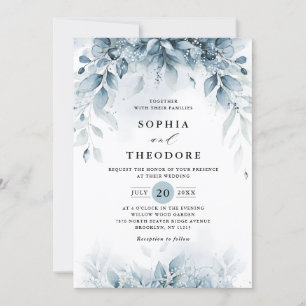 Eucalyptus Greenery Gum Botanical Rustic Bröllop Inbjudningar