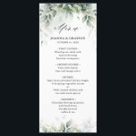 Eucalyptus Greenery Gum Botanical Rustic Bröllop Meny<br><div class="desc">Elegant och den moderna vår/den botaniska bröllop-menyn från mitten av sommaren har en bukett av mjuka vattenfärgsgröna grönt-löv/botaniska löv/eukalyptus och guld glitter stoft. Hitta fler matchande utformningar och variationer från min "blissweddingpaperie"-butik. Och kontakta mig gärna för ytterligare anpassning eller matchning av objekt.</div>