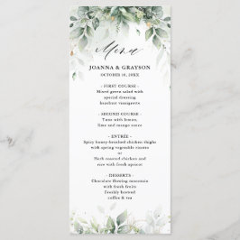 Eucalyptus Greenery Gum Botanical Rustic Bröllop Meny