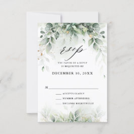 Eucalyptus Greenery Gum Botanical Rustic Bröllop OSA Kort