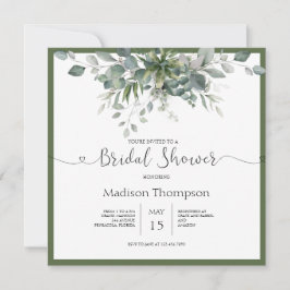 Eucalyptus Greenery Inbjudningskort för möhippan