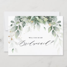 Eucalyptus Greenery Kommer du att bli min Bridesma