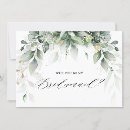 Eucalyptus Greenery Kommer du att bli min Bridesma Inbjudningar