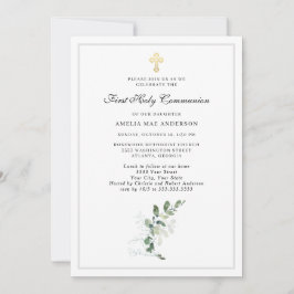 Eucalyptus Greenery Kor First Heliga Communion Inbjudningar