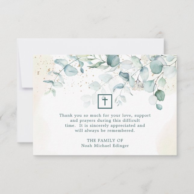 Eucalyptus Greenery Kor Religiösa Funeral Tack (Framsida)