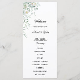 Eucalyptus Greenery Leaves Program Card
