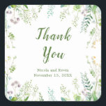Eucalyptus Greenery Leaves Wedding  Fyrkantigt Klistermärke<br><div class="desc">This wedding square sticker features botanical greenery eucalyptus leaves. This is perfect for a spring summer wedding.</div>
