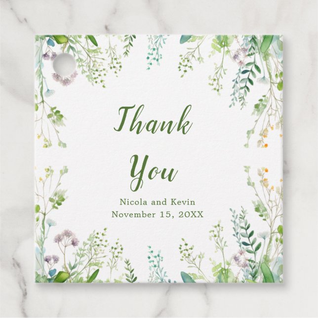 Eucalyptus Greenery Löv Bröllop Gåvor Etiketter (Framsida)