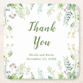 Eucalyptus Greenery Löv Bröllop Underlägg Papper Kvadrat