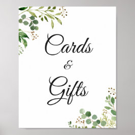 Eucalyptus Greenery Löv cards and Gifts Sign Poster