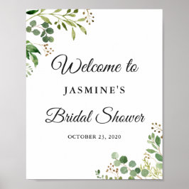 Eucalyptus Greenery Löv Chic Möhippa Sign Poster