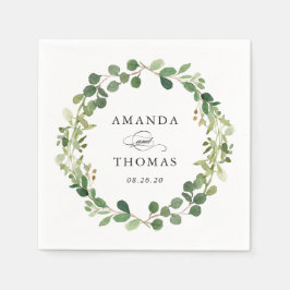 Eucalyptus Greenery Löv, utandningsvätska Bröllop Pappersservett