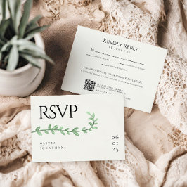 Eucalyptus Greenery Minimalist Bröllop OSA Kort