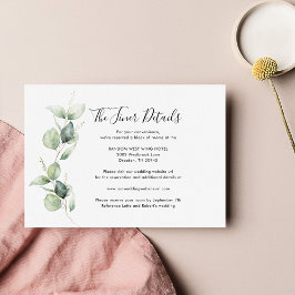 Eucalyptus Greenery Minimalist Bröllop Tilläggskort