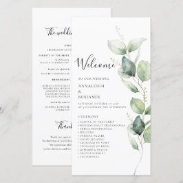 Eucalyptus Greenery Minimalist Bröllopsprogram