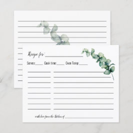 Eucalyptus Greenery Minimalist Recipe-kort