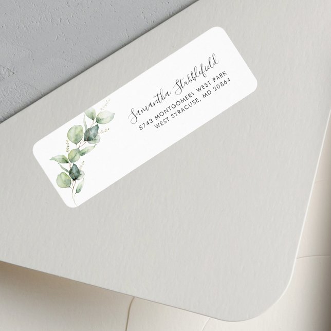 Eucalyptus Greenery Minimalist Returadress Returadress Etikett (Eucalyptus Greenery Minimalist Return Address Label)