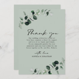 Eucalyptus Greenery Modern Calligraphy Bröllop Tack Kort