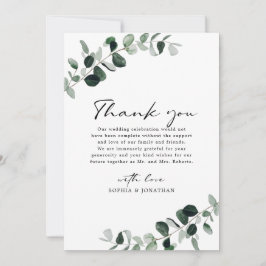 Eucalyptus Greenery Modern Calligraphy Bröllop Tack Kort