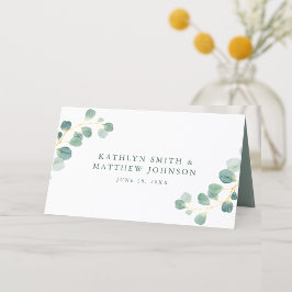 Eucalyptus Greenery Modern Elegant, sommartid Bröl Placeringskort