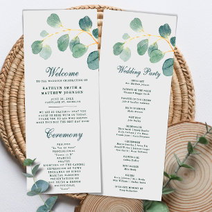 Eucalyptus Greenery Modern Elegant, sommartid Bröl Program