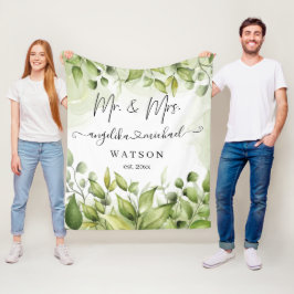 Eucalyptus Greenery  Modern Trendig Script Mr. Fleecefilt