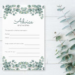 Eucalyptus Greenery Möhippa Advice<br><div class="desc">Den blivande bruden kommer i kärlek att läsa råden från de andra kvinnor som deltar i möhippan. Skicka ut dessa rådgivningskort i duschen och deltagarna kommer att  sitt ord av visdom. I en söt grönt och vit med sprayning av eukalyptus lämnar överst och i grund.</div>
