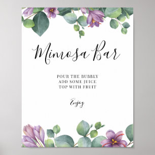 Eucalyptus Greenery Möhippa Mimosa Pub Sign Poster