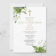 Eucalyptus Greenery Monogram First Heliga Communio