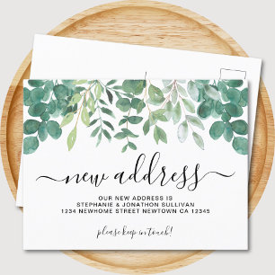 Eucalyptus Greenery Ny adress Meddelande Vykort
