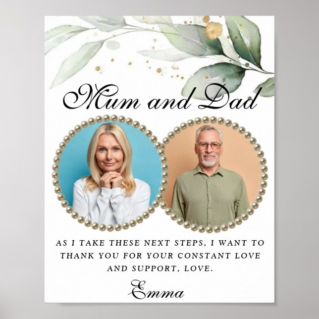 Eucalyptus Greenery Parents of the Bride Gift Poster (Framsidan)