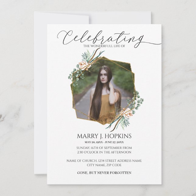 Eucalyptus Greenery Photo Firande of Life Inbjudningar (Framsida)